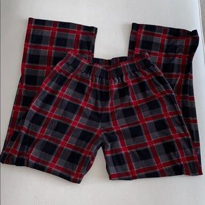 Boys fleece plaid PJs grays red black